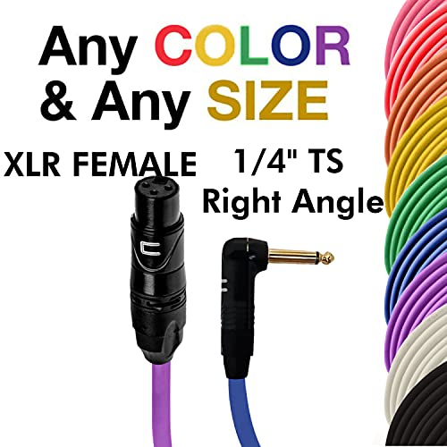 Kiegyensúlyozatlan XLR Kábel Női hogy Jobb Szög 1/4 TS - 5 Méter Piros - Pro 3-Pin Mikrofon Csatlakozó Teljesítményű Hangszóró,