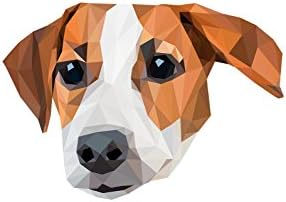 Jack Russel, Sírkő Kerámia Plakett egy Kép egy Kutyát, Geometriai