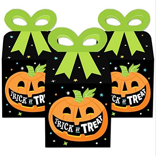 Nagy Dot a Boldogság Jack-O'-Lantern Halloween - Tér Szívességet Ajándék Dobozok - Gyerekek Halloween Party Íj Doboz - 12