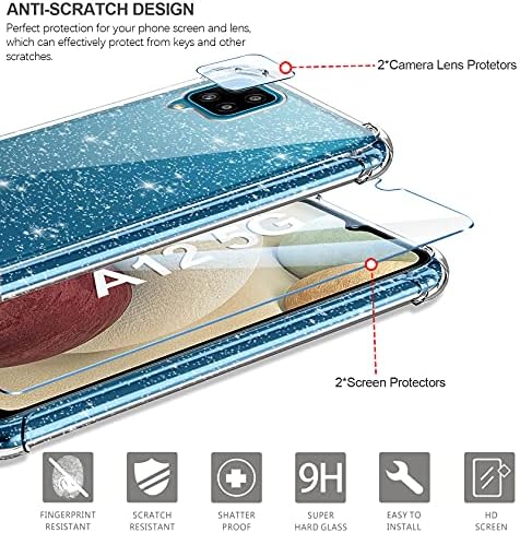 Leathlux Egyértelmű Esetben Kompatibilis a Samsung Galaxy A12 Esetben Puha Szilikon TPU Lökhárító Fedél Átlátszó Anti-Semmiből
