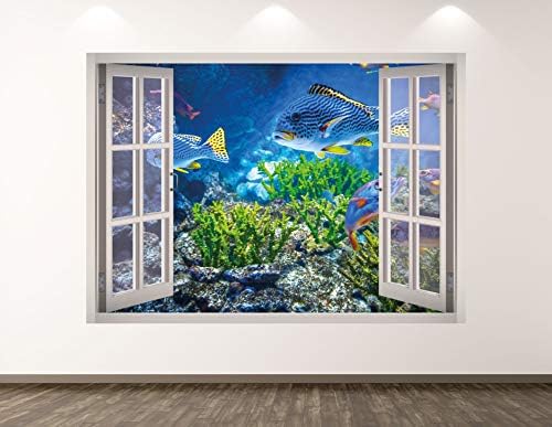 Nyugat-Hegy Akvárium Fali Matrica Art Dekoráció 3D Ablak Óceán Állat Matrica Falfestmény, Gyerek Szoba, Egyedi Ajándék BL173