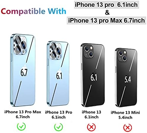 [3 Csomag] Modokee Kamera Lencséjét Védő Kompatibilis az iPhone 13 Pro 6.1 colos iphone /13 Pro Max 6.7 Edzett Üveg Kamera