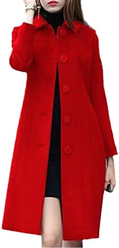 Divat Női Gyapjú Kabát Őszi Közepes Hosszúságú Egysoros Slim Kevert Gyapjú Kabát Piros Kék Fekete Női Kabát