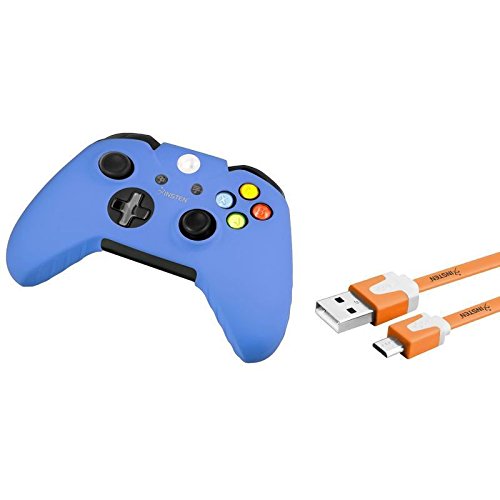 Narancs 3FT Micro USB Tészta Töltő Töltő Kábel+Kék Bőr Esetében xBox