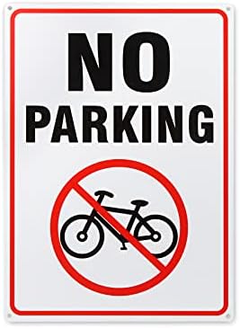 Kerékpár Parkolás Nincs Jel 10 x 14 Hüvelyk 40 Mil Vastag Alumínium Fényvisszaverő Tábla, UV Védett vízálló