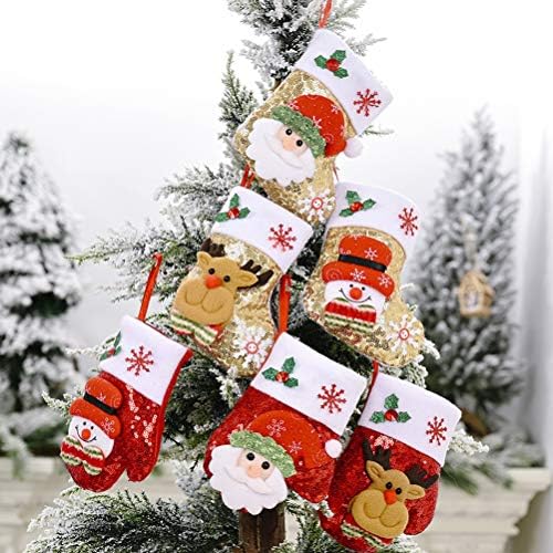Abaodam 6db Karácsonyi Asztali Díszek Csillogó Kesztyű Edények (Vegyes Szín) Használnak, hogy Megünnepeljük a Karácsonyt