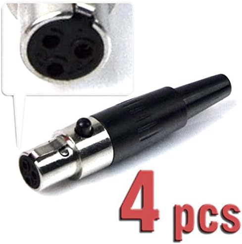 CESS TA3F 3-pólusú Mini XLR Kábel Női Csatlakozó Adapter Mikrofon, Mikrofon - Mini XLR Jack,3 Pin (jcx) (4 / Csomag)