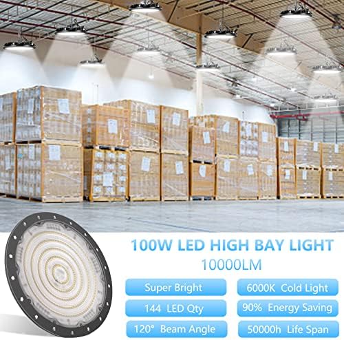 hűséges 100W Nagy LED Fény Bay, 10000LM LED Bolt Fény, 6000K Garázs Lámpák, 1.2 M Kábel US Plug, Kereskedelmi Magas Bay LED