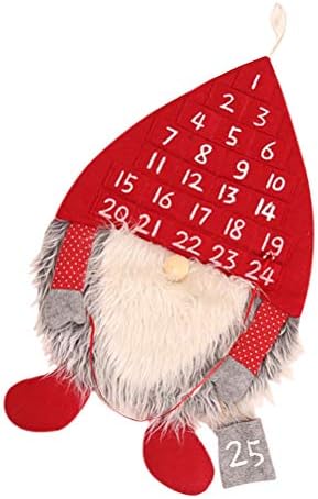VALICLUD Karácsonyi svéd Gnome Design Adventi Naptár Lóg Karácsonyi Red hat svéd Santa Visszaszámlálás Naptár, Karácsonyi