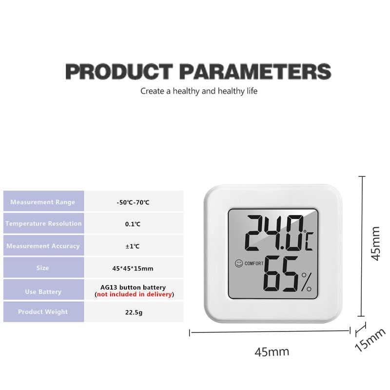 SHYC Mini Beltéri Hőmérő LCD Digitális Hőmérséklet Szoba Páratartalom Mérő Érzékelő Páratartalom-Mérő Belső Hőmérő (Szín