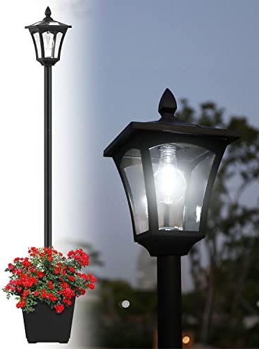 DOESLAG Solar Lámpa Kültéri Lámpa, 64 Napelem Post Fények Vintage LED Utcai Lámpák Ültetvényes Kertben, Kerti Terasz Út Első/Hátsó