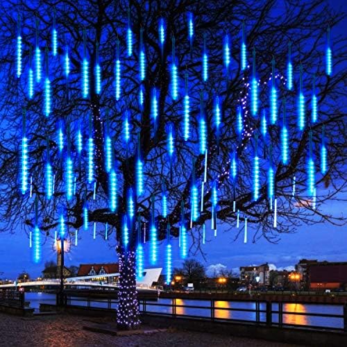 Meteoreső Lámpák Kültéri, 11.8 Inch 8 Csövek 192 LED Havazás Fények, Vízálló Meteor Karácsonyi Fények, Lóg Alá Eső Fények