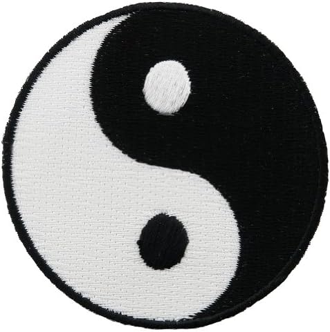 Yin Yang Hímzett Patch, Vas-A Kínai Taoizmus Szimbólum