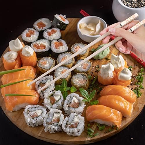 BESTonZON 5 Pár Hosszú Házavató Dekoratív Pálcika az Evőeszközök Ázsiai Sushi Edények, Könnyű Klasszikus Ajándék Tészta Felnőttek