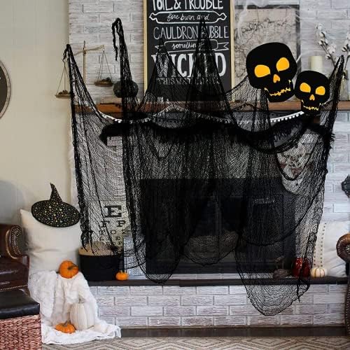 4db Hátborzongató Halloween Ruhával Fekete 30x72inch Ijesztő Géz Kísérteties Szövet Halloween Dekoráció Clearance Fél Beltéri
