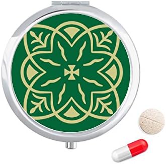 Zöld Talavera Stílus Dekoratív Minta Tabletta Esetben Zsebében Gyógyszer Tároló Doboz, Tartály Adagoló