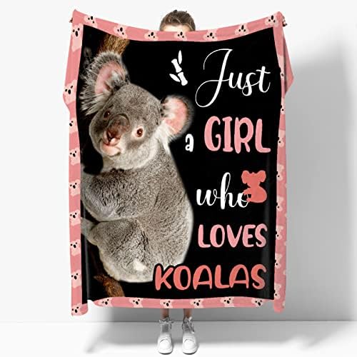 Koala Szerető Flanel Takaró -Csak Egy Lány, Aki Szereti a Koalák Aranyos Állat Puha, Könnyű Elviselni, Takaró Kanapé Kemping