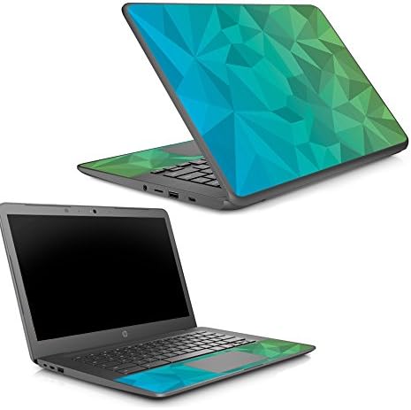MightySkins Bőr Kompatibilis HP Chromebook 14 G5 - Kék, Zöld, Sokszög | Védő, Tartós, Egyedi Vinyl Matrica wrap Borító |