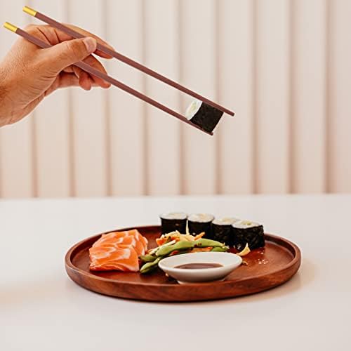 Yardwe 10 Pár Fa Pálcika Újrafelhasználható Kínai Chop Botok Japán koreai Chop Stick csúszásmentes Sushi Chop Ragad a Tészta