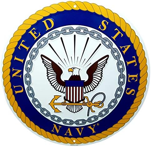 Ramsons Behozatal AMERIKAI Haditengerészet Jelkép 12 Kerek Fém Tábla, Made in USA