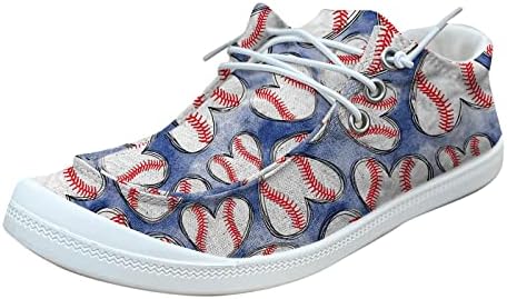 Apfopard Női Divat Alkalmi Baseball Nem Elhelyezése Nyomtatott Cipők Vászon Lace-Up Naplopók Könnyű Női Cipő