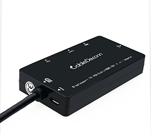 CABLEDECONN 4 az 1-ben többfunkciós Displayport Hdmi/Dvi/Vga 1080P Adapter Kábel Audio Kimenet Micro USB Férfi-Nő Átalakító